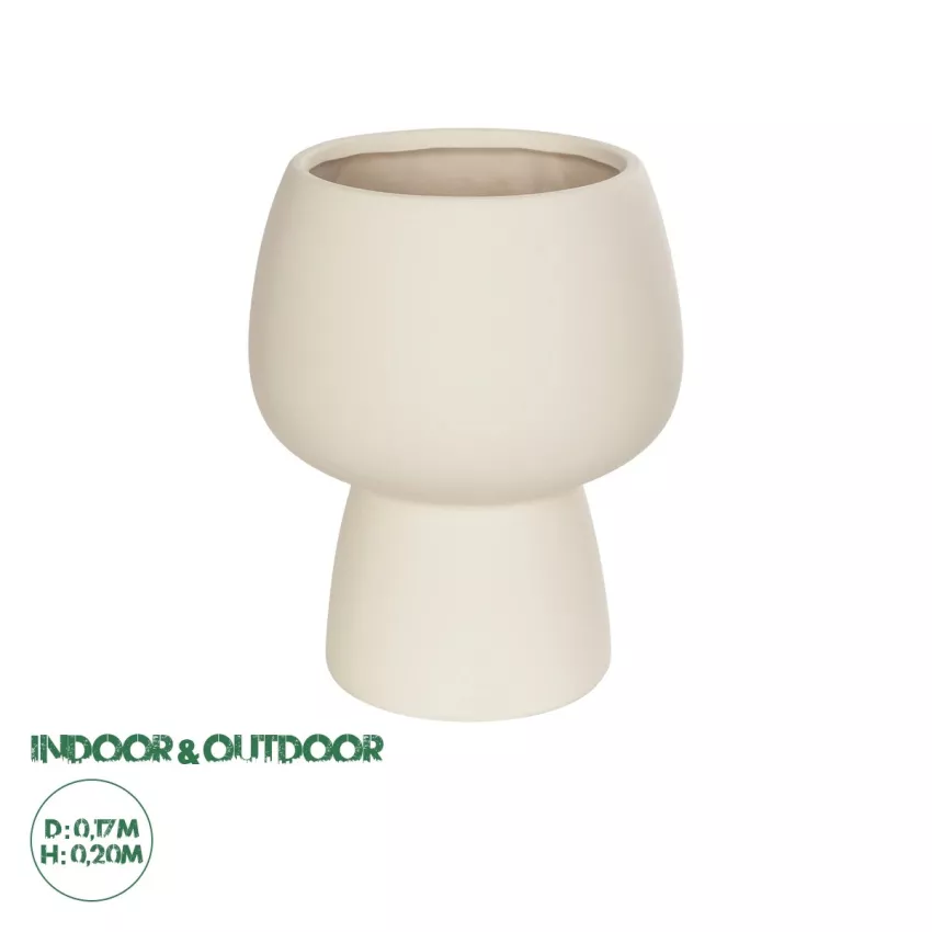 Τεχνητός Κήπος MOREA  Διακοσμητικό Κεραμικό Βάζo Μπεζ Π17 x Μ17 x Υ20cm