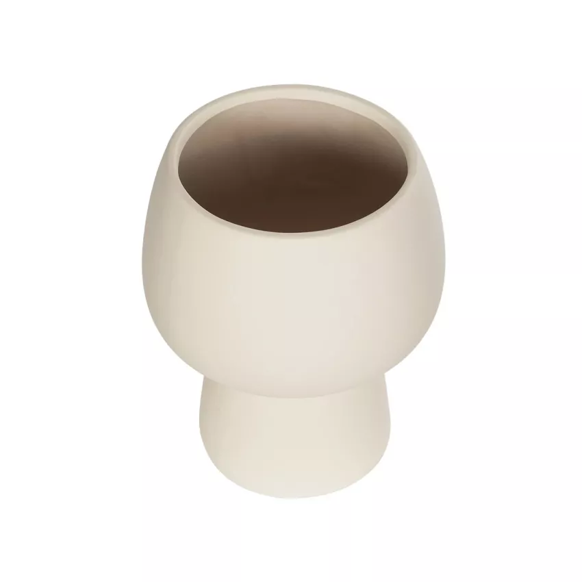 Τεχνητός Κήπος MOREA  Διακοσμητικό Κεραμικό Βάζo Μπεζ Π17 x Μ17 x Υ20cm