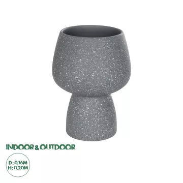 Τεχνητός Κήπος SAMUI  Διακοσμητικό Κεραμικό Βάζo Γκρι Π16 x Μ16 x Υ20cm