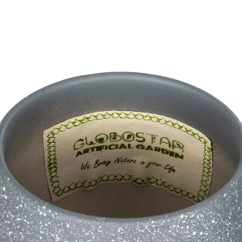 Τεχνητός Κήπος SAMUI  Διακοσμητικό Κεραμικό Βάζo Γκρι Π16 x Μ16 x Υ20cm