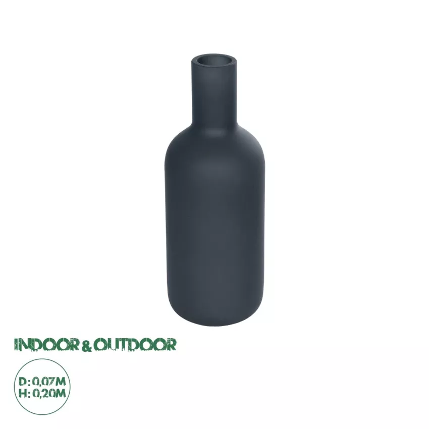 Τεχνητός Κήπος MYSTIQUE  Διακοσμητικό Κεραμικό Βάζo Γκρι Π7 x Μ7 x Υ20cm