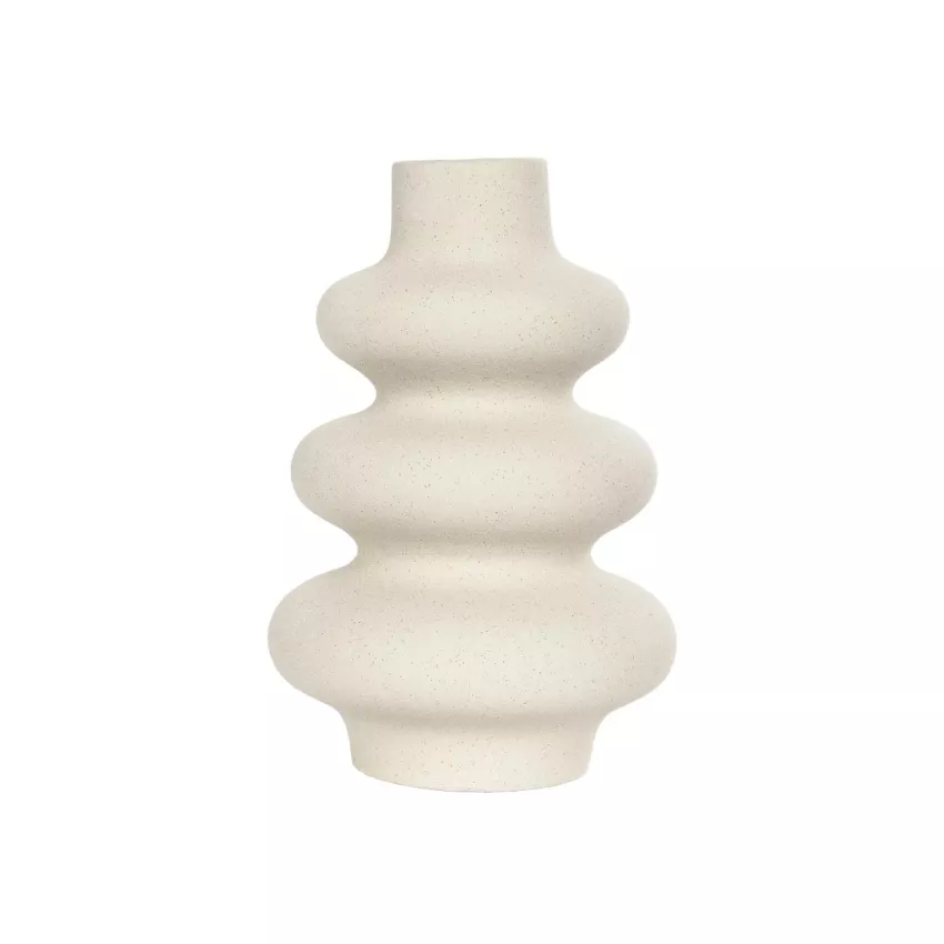 Τεχνητός Κήπος THAILAND  Διακοσμητικό Κεραμικό Βάζo Μπεζ Π14 x Μ14 x Υ21cm