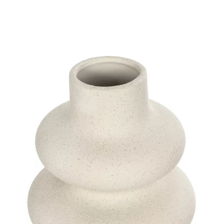 Τεχνητός Κήπος THAILAND  Διακοσμητικό Κεραμικό Βάζo Μπεζ Π14 x Μ14 x Υ21cm