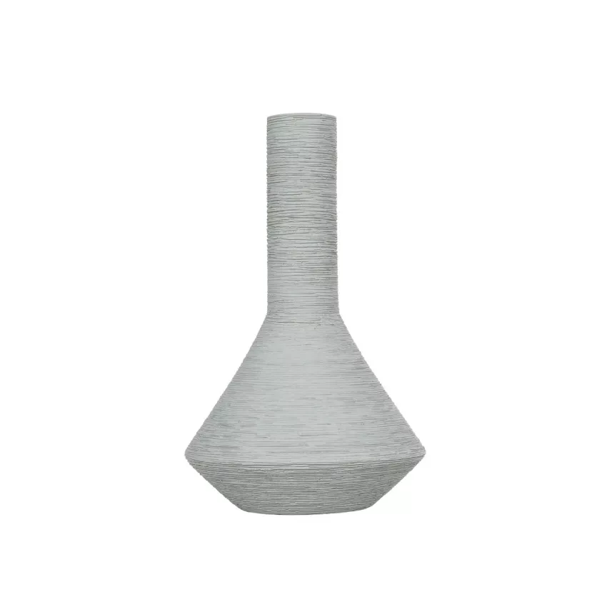 Τεχνητός Κήπος TANAH  Διακοσμητικό Κεραμικό Βάζo Γκρι Π13 x Μ13 x Υ20cm