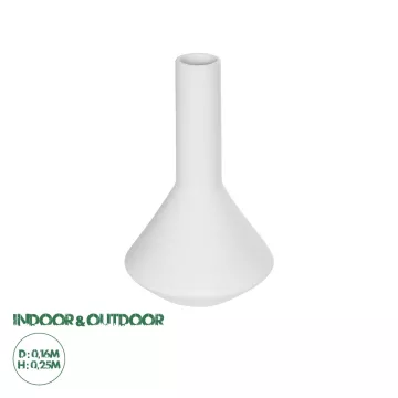 Τεχνητός Κήπος ARMENINVILLE  Διακοσμητικό Κεραμικό Βάζo Λευκό Π16 x Μ16 x Υ25cm