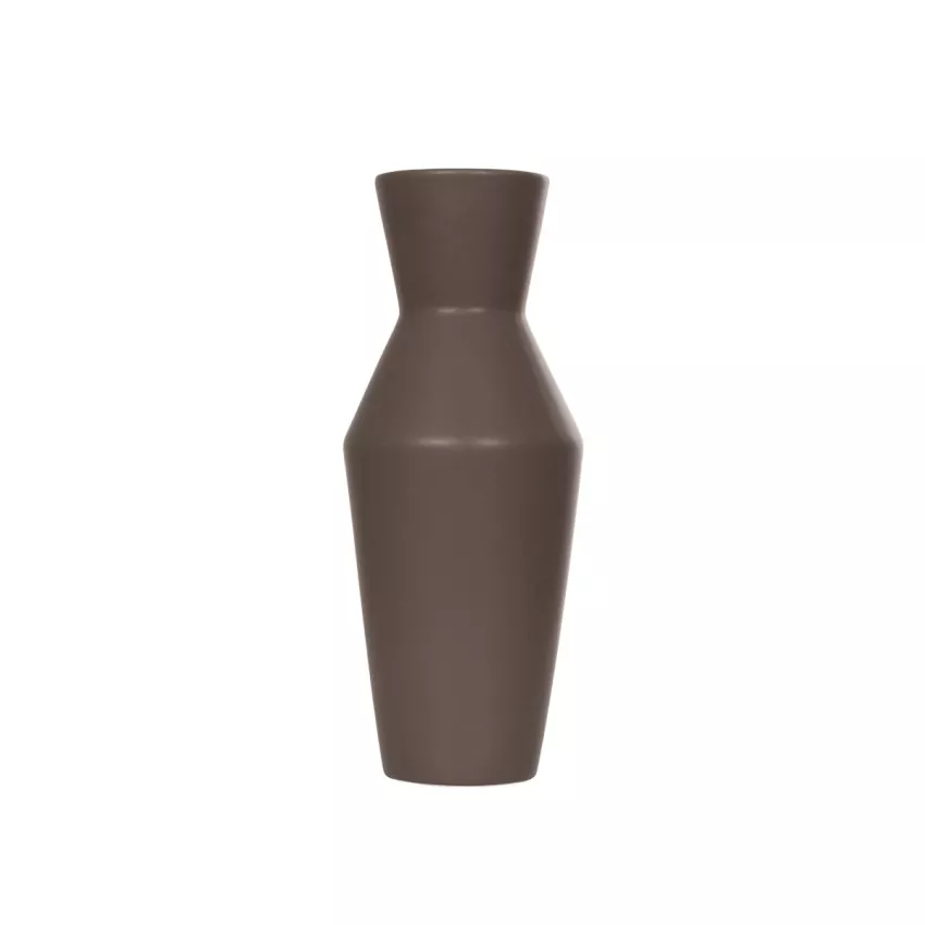 Τεχνητός Κήπος UNIQUE  Διακοσμητικό Κεραμικό Βάζo Καφέ Π10 x Μ10 x Υ24cm