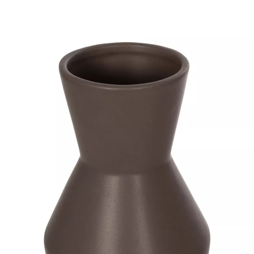 Τεχνητός Κήπος UNIQUE  Διακοσμητικό Κεραμικό Βάζo Καφέ Π10 x Μ10 x Υ24cm
