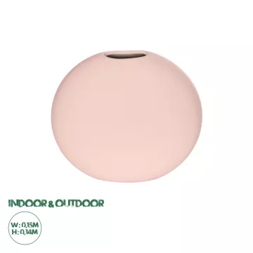 Τεχνητός Κήπος SICILY  Διακοσμητικό Κεραμικό Βάζo Ροζ Π15 x Μ15 x Υ14cm