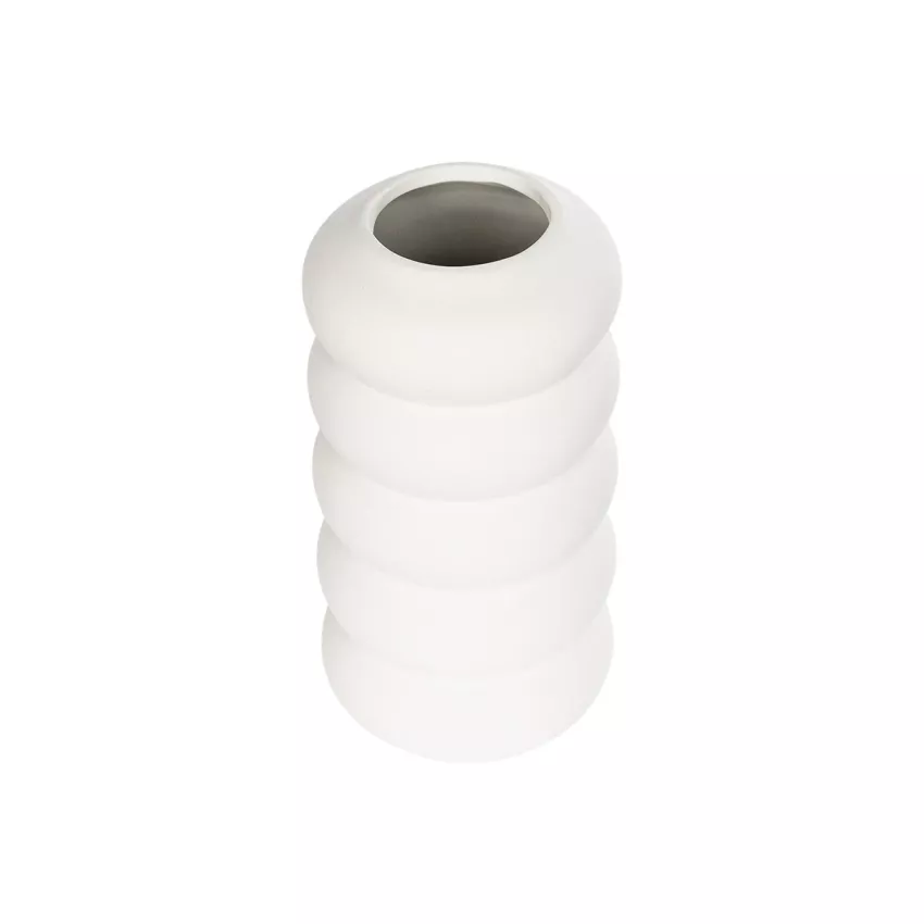 Τεχνητός Κήπος NOUVEAU  Διακοσμητικό Κεραμικό Βάζo Λευκό Π8 x Μ8 x Υ16cm