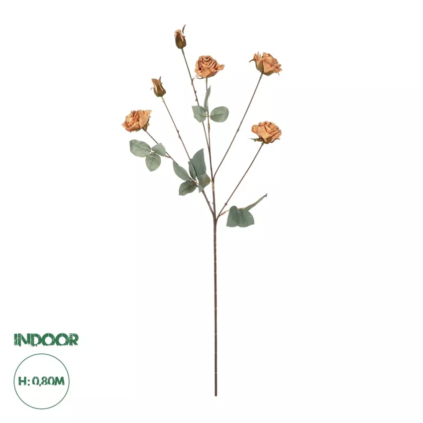 Τεχνητός Κήπος SALMON ROSE BRANCH  Τεχνητό Διακοσμητικό Κλαδί Τριαντάφυλλα Ροζ Y80cm