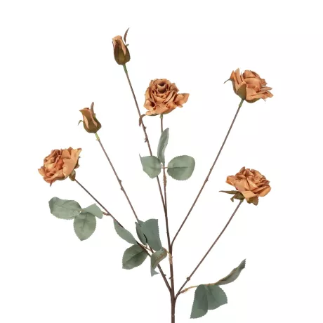 Τεχνητός Κήπος SALMON ROSE BRANCH  Τεχνητό Διακοσμητικό Κλαδί Τριαντάφυλλα Ροζ Y80cm