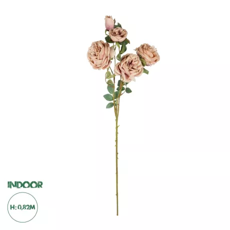 Τεχνητός Κήπος OLD PINK ROSE BRANCH  Τεχνητό Διακοσμητικό Κλαδί Τριαντάφυλλα Ροζ Y82cm
