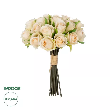 Τεχνητός Κήπος CHAMPAGNE ROSE BOUQUET  Τεχνητό Διακοσμητικό Μπουκέτο Τριαντάφυλλα Ροζ Y24cm