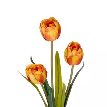 Τεχνητός Κήπος ORANGE TULIP BRANCH  Τεχνητό Διακοσμητικό Κλαδί Πορτοκαλί Τουλίπα Y48cm