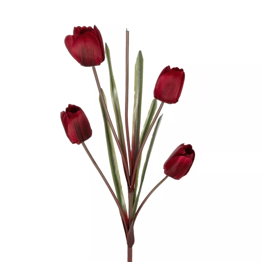 Τεχνητός Κήπος RED TULIP BRANCH  Τεχνητό Διακοσμητικό Κλαδί Κόκκινη Τουλίπα Y100cm