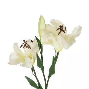 Τεχνητός Κήπος WHITE LILLY BRANCH  Τεχνητό Διακοσμητικό Κλαδί Λευκό Κρίνο Y90cm