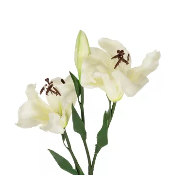 Τεχνητός Κήπος WHITE LILLY BRANCH  Τεχνητό Διακοσμητικό Κλαδί Λευκό Κρίνο Y90cm