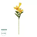 Τεχνητός Κήπος YELLOW LILLY BRANCH  Τεχνητό Διακοσμητικό Κλαδί Κίτρινο Κρίνο Y72cm