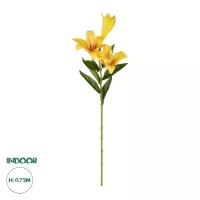 Τεχνητός Κήπος YELLOW LILLY BRANCH  Τεχνητό Διακοσμητικό Κλαδί Κίτρινο Κρίνο Y72cm