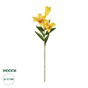 Τεχνητός Κήπος YELLOW LILLY BRANCH  Τεχνητό Διακοσμητικό Κλαδί Κίτρινο Κρίνο Y72cm