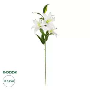 Τεχνητός Κήπος WHITE LILLY BRANCH  Τεχνητό Διακοσμητικό Κλαδί Λευκό Κρίνο Y95cm