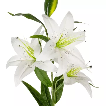 Τεχνητός Κήπος WHITE LILLY BRANCH  Τεχνητό Διακοσμητικό Κλαδί Λευκό Κρίνο Y95cm