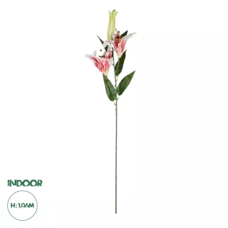 Τεχνητός Κήπος PINK LILLY BRANCH  Τεχνητό Διακοσμητικό Κλαδί Ροζ Κρίνο Y106cm