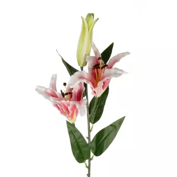 Τεχνητός Κήπος PINK LILLY BRANCH  Τεχνητό Διακοσμητικό Κλαδί Ροζ Κρίνο Y106cm