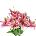 Τεχνητός Κήπος PINK LILLY BOUQUET  Τεχνητό Διακοσμητικό Μπουκέτο Ροζ Κρίνα Y55cm