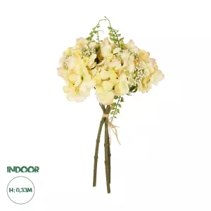 Τεχνητός Κήπος YELLOW HYDRANGEA BOUQUET  Τεχνητό Διακοσμητικό Μπουκέτο Κίτρινη Ορτανσία Y33cm