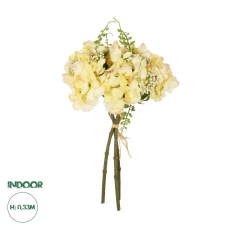 Τεχνητός Κήπος YELLOW HYDRANGEA BOUQUET  Τεχνητό Διακοσμητικό Μπουκέτο Κίτρινη Ορτανσία Y33cm