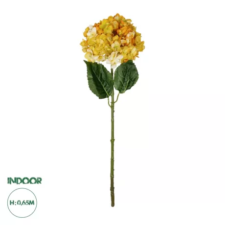 Τεχνητός Κήπος YELLOW HYDRANGEA BRANCH  Τεχνητό Διακοσμητικό Κλαδί Κίτρινη Ορτανσία Y65cm