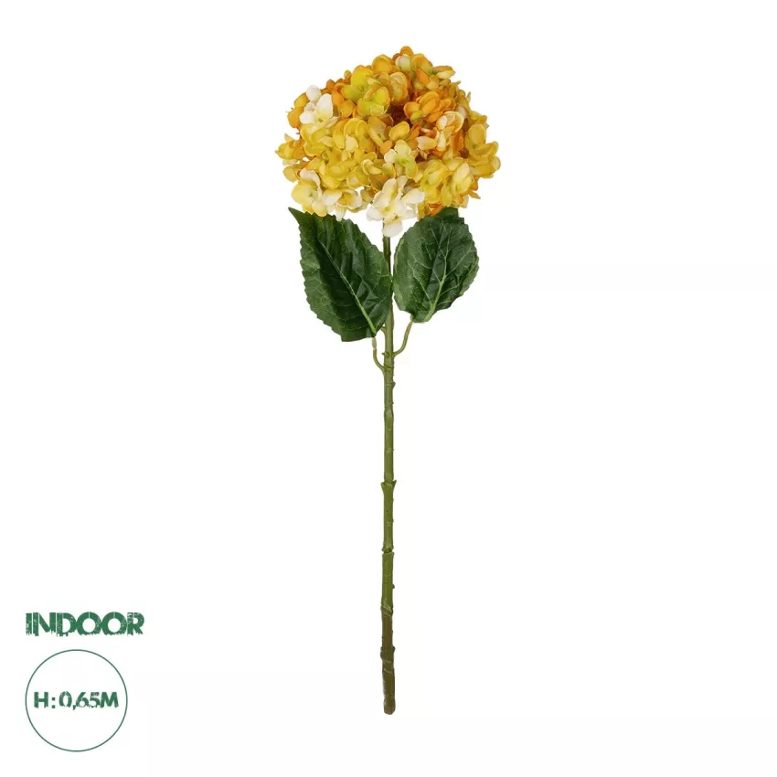 Τεχνητός Κήπος YELLOW HYDRANGEA BRANCH  Τεχνητό Διακοσμητικό Κλαδί Κίτρινη Ορτανσία Y65cm