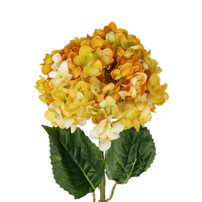 Τεχνητός Κήπος YELLOW HYDRANGEA BRANCH  Τεχνητό Διακοσμητικό Κλαδί Κίτρινη Ορτανσία Y65cm