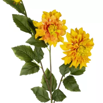 Τεχνητός Κήπος ORANGE DHALIA BRANCH  Τεχνητό Διακοσμητικό Πορτοκαλί Κλαδί Ντάλια Y115cm