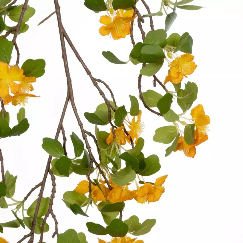 Τεχνητός Κήπος ORANGE APRICOT BRANCH  Τεχνητό Διακοσμητικό Πορτοκαλί Κλαδί Ροδακινίας Y100cm