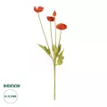 Τεχνητός Κήπος RED POPPY BRANCH  Τεχνητό Διακοσμητικό Κλαδί Παπαρούνα Κόκκινη Y50cm