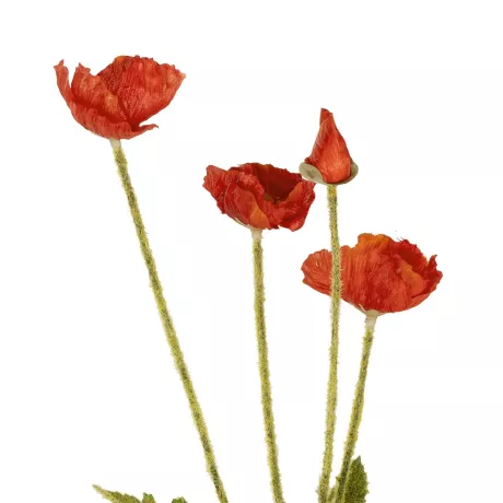 Τεχνητός Κήπος RED POPPY BRANCH  Τεχνητό Διακοσμητικό Κλαδί Παπαρούνα Κόκκινη Y50cm