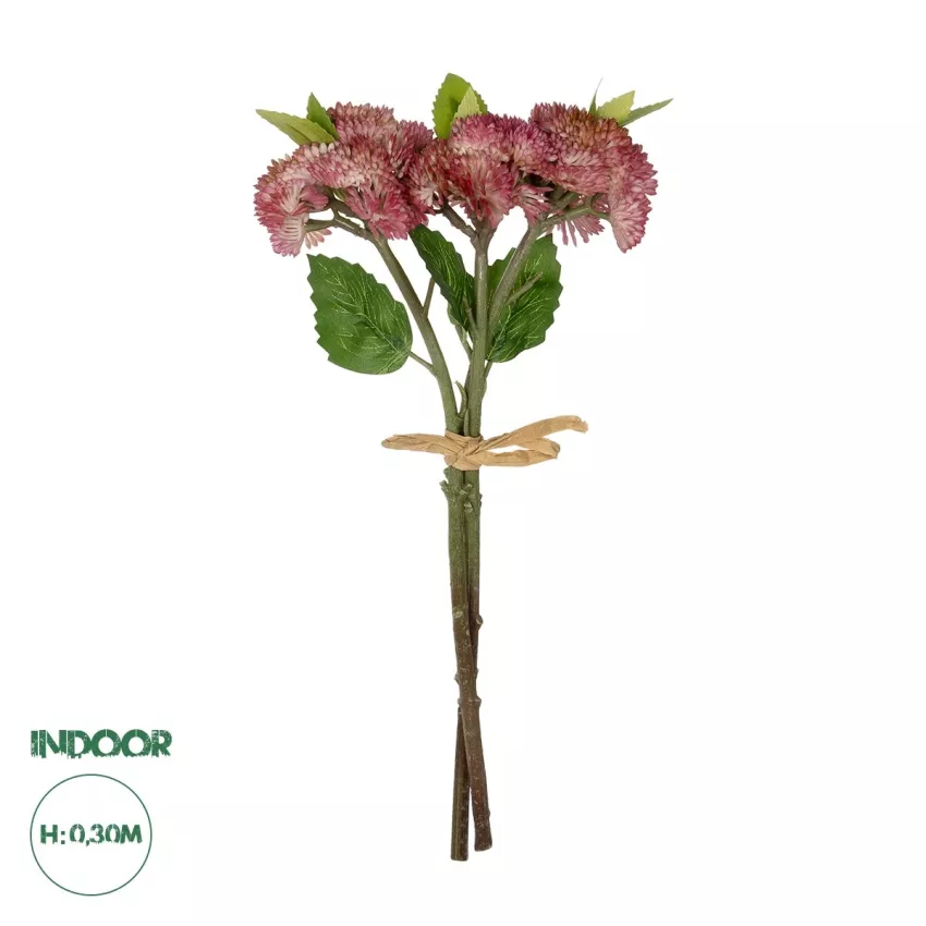 Τεχνητός Κήπος HOT PINK SEDUM BOUQUET  Τεχνητό Διακοσμητικό Μπουκέτο Ροζ Σέδο Y30cm