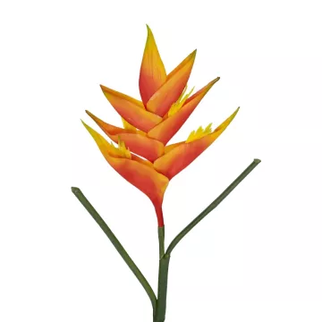 Τεχνητός Κήπος ORANGE PEACOCK BRANCH  Τεχνητό Διακοσμητικό Κλαδί Πορτοκαλί πουλί του παραδείσου Y85cm