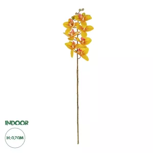 Τεχνητός Κήπος YELLOW RED ORCHID BRANCH  Τεχνητό Διακοσμητικό Κλαδί Κίτρινη Ορχιδέα Y70cm