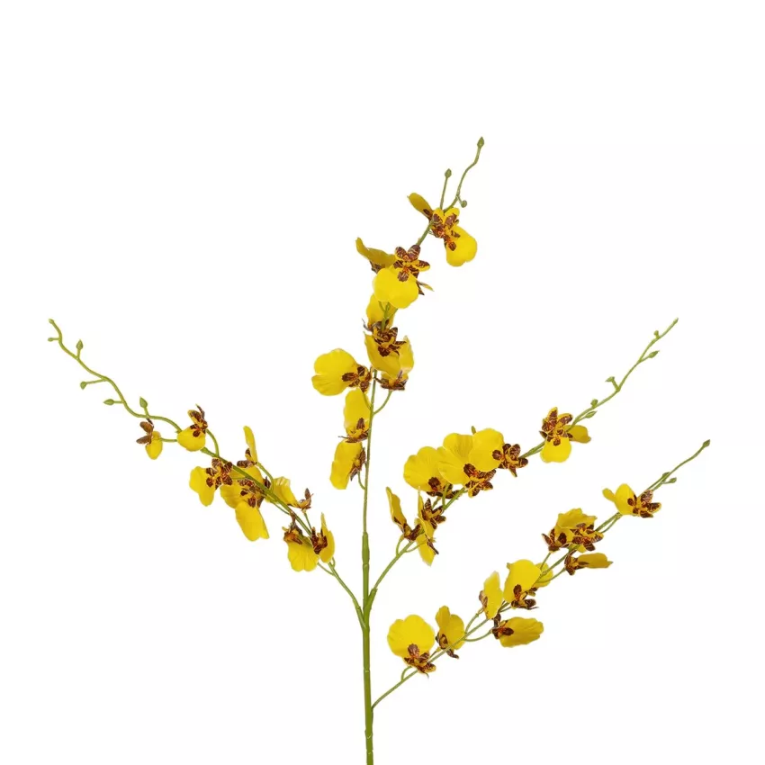 Τεχνητός Κήπος YELLOW SPRING ORCHIDIUM BRANCH  Τεχνητό Διακοσμητικό Κλαδί Κίτρινη Ορχιδέα Y76cm