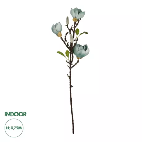 Τεχνητός Κήπος BLUE MAGNOLIA BRANCH  Τεχνητό Διακοσμητικό Κλαδί Μπλε Μαγνόλια Y72cm