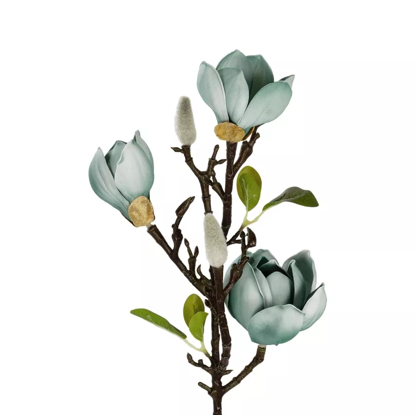 Τεχνητός Κήπος BLUE MAGNOLIA BRANCH  Τεχνητό Διακοσμητικό Κλαδί Μπλε Μαγνόλια Y72cm