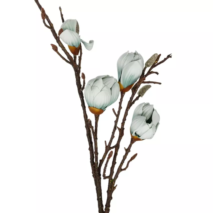 Τεχνητός Κήπος LIGHT BLUE MAGNOLIA BRANCH  Τεχνητό Διακοσμητικό Κλαδί Μπλε Μαγνόλια Y105cm
