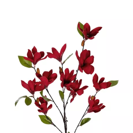 Τεχνητός Κήπος RED MAGNOLIA BRANCH  Τεχνητό Διακοσμητικό Κλαδί Κόκκινη Μαγνόλια Y86cm