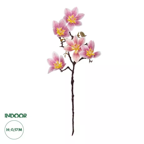 Τεχνητός Κήπος PING MAGNOLIA BRANCH  Τεχνητό Διακοσμητικό Κλαδί Ροζ Μαγνόλια Y57cm