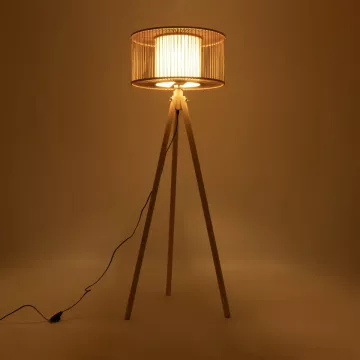 GLOBOSTAR® POPPY  Boho Επιδαπέδιο Φωτιστικό με Ντουί 1 x E27 AC 220-240V IP20 - Μπεζ - Μ58 x Π58 x Υ145cm