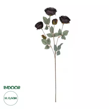 Τεχνητός Κήπος PURPLE ROSE BRANCH  Τεχνητό Διακοσμητικό Κλαδί Τριαντάφυλλα Μωβ Y60cm