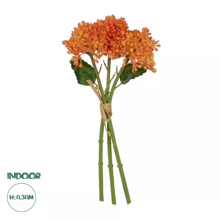 Τεχνητός Κήπος ORANGE HYACINTH BOUQUET  Τεχνητό Διακοσμητικό Μπουκέτο Πορτοκαλί Υάκυνθος Y30cm